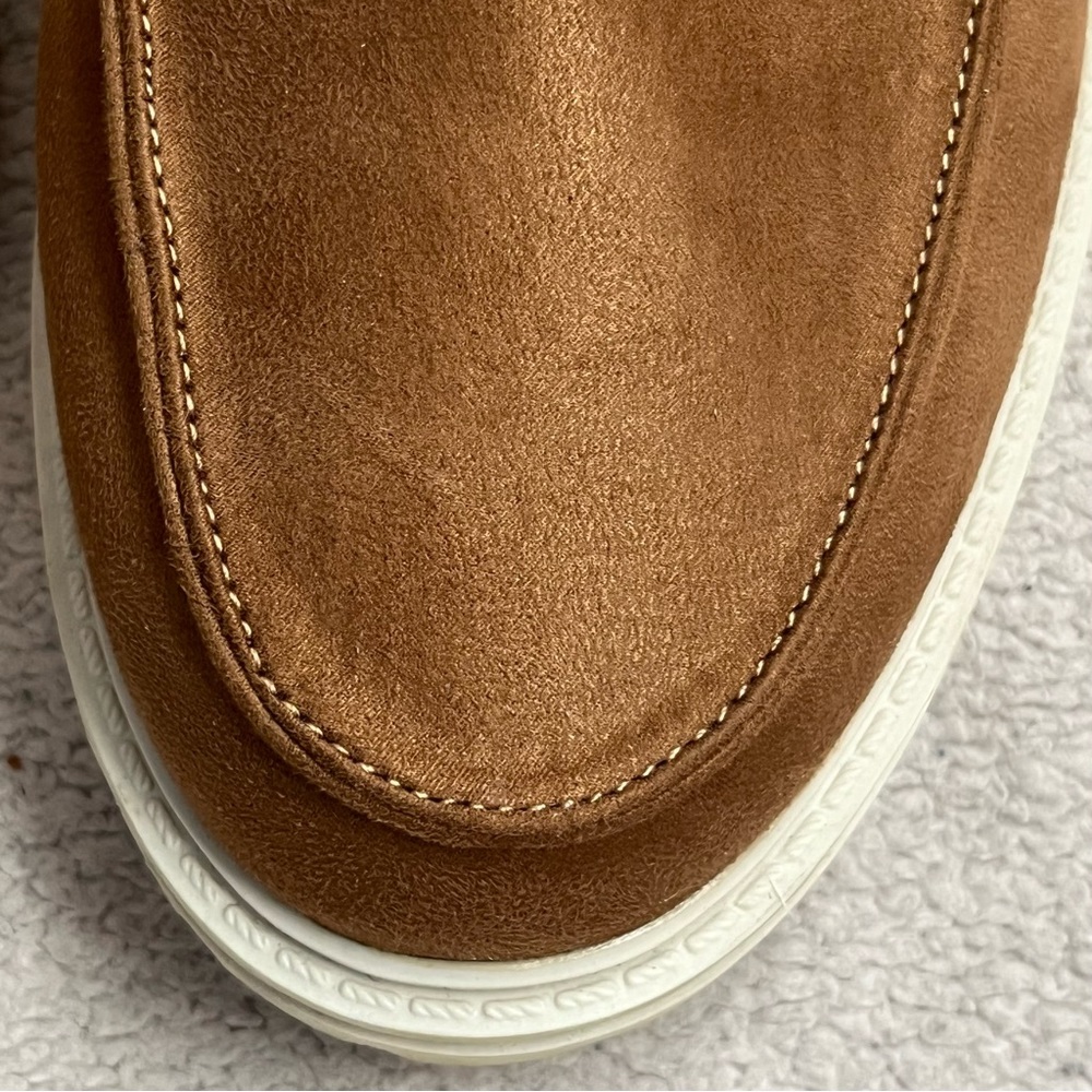 Journee Collection Tan Loafers with White Lug Sole - Picture 7 of 8